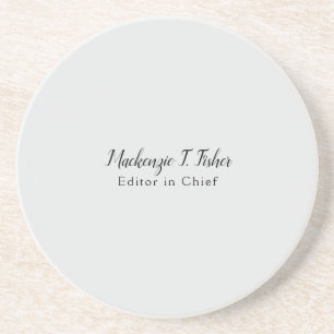 Dessous De Verre En Grès Calligraphie classique Élégante Plaque Gris simple