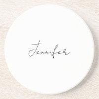 Calligraphie Elégant Noir Blanc Plaine Nom simple