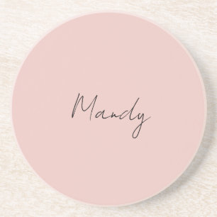Dessous De Verre En Grès Calligraphie Rose Gold Élégant Simple Nom