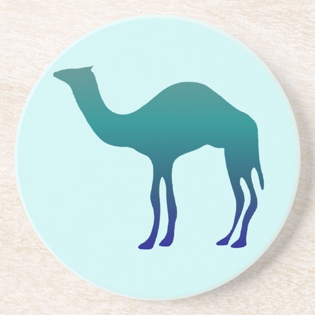 Dessous De Verre En Grès Camel en Teals (Devant)
