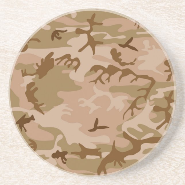 Dessous De Verre En Grès Camouflage de sable du désert (Devant)