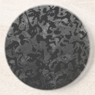 Dessous De Verre En Grès Camouflage moderne Camo-noir et gris foncé