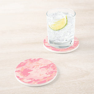Dessous De Verre En Grès Camouflage rose, Militaire, Armée