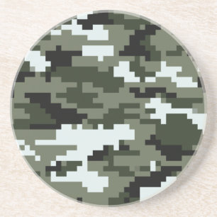 Dessous De Verre En Grès Camouflage urbain numérique à 8 bits / Camo