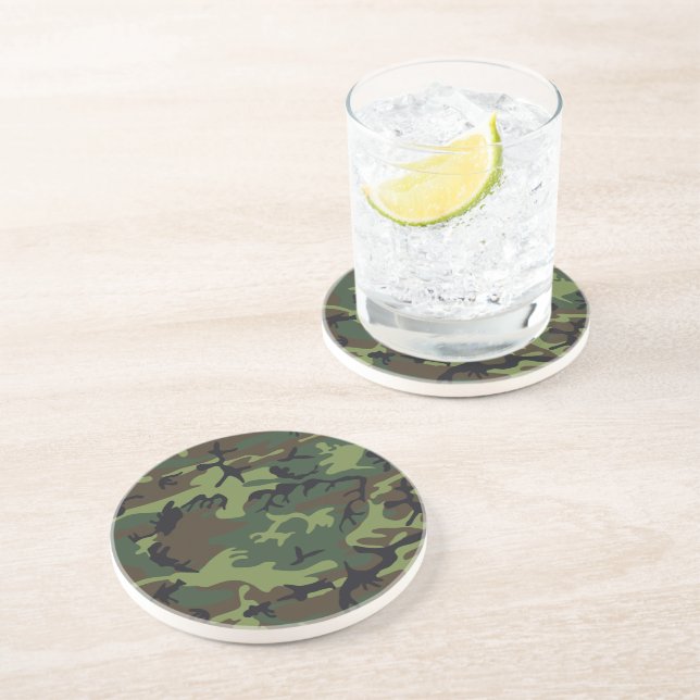 Dessous De Verre En Grès Camouflage vert militaire (Côté)