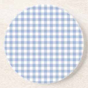 Dessous De Verre En Grès Campagne Gingham Bleu