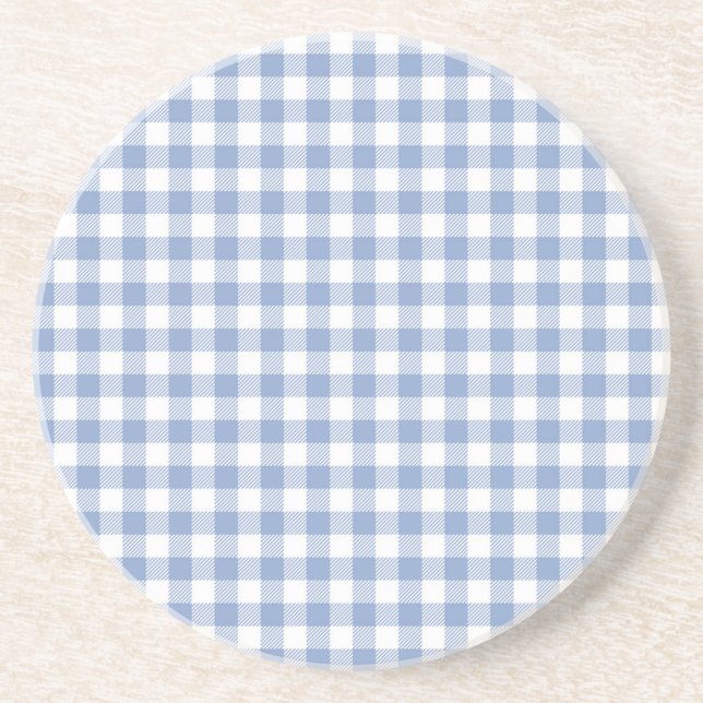 Dessous De Verre En Grès Campagne Gingham Bleu (Devant)
