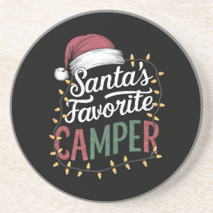 Dessous De Verre En Grès Camping Noël Le cadeau préféré de Santa pour campe