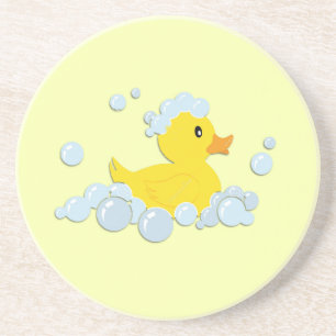 Dessous De Verre En Grès Canard en caoutchouc dans des bulles
