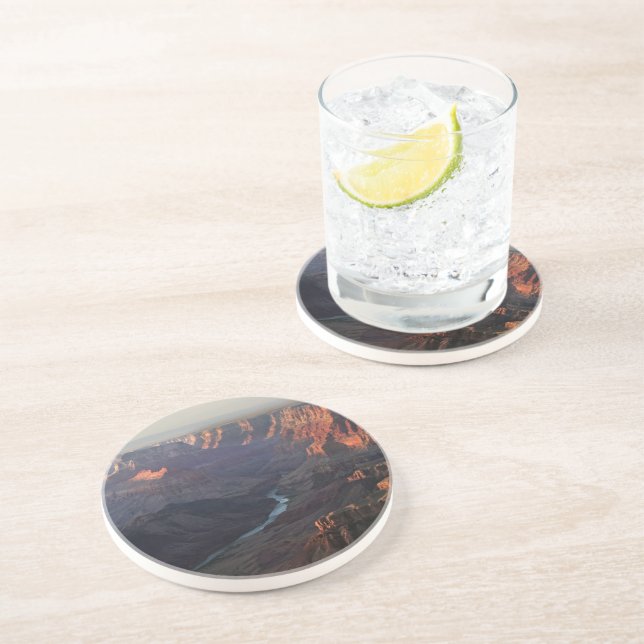 Dessous De Verre En Grès Canyon grand et fleuve Colorado en Arizona (Côté)