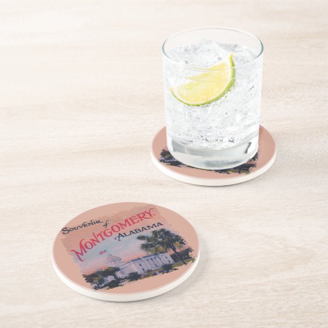 Dessous De Verre En Grès Capitole d'État de l'Alabama (Côté)