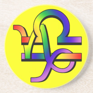 Dessous De Verre En Grès Capricorne et Balance de GLBT