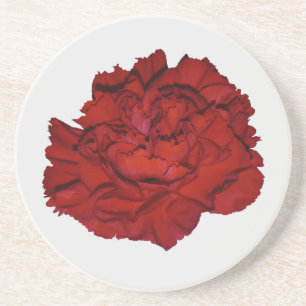 Dessous de verre en grès carnation rouge