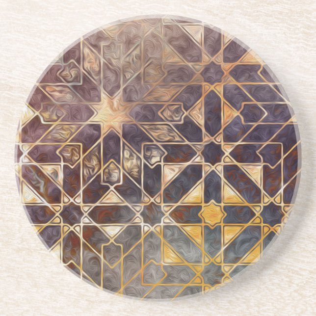 Dessous De Verre En Grès Carreaux mystiques I (Devant)