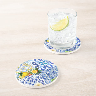 Dessous De Verre En Grès Carrelage méditerranéen, majolica, style sicilien 