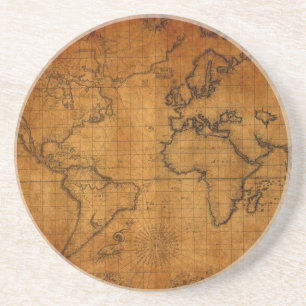 Dessous De Verre En Grès Carte antique du monde