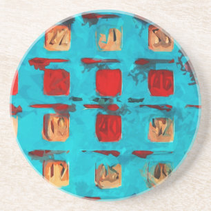 Dessous De Verre En Grès Carte BINGO Impressionnisme Abstrait