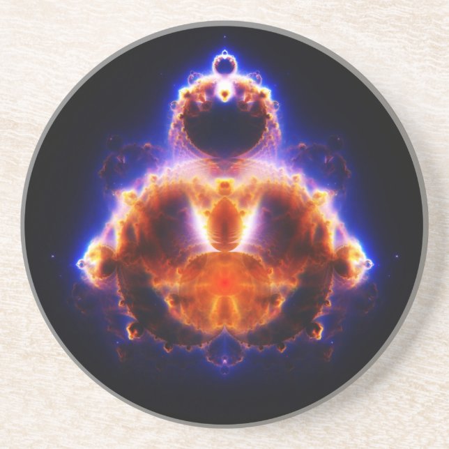 Dessous De Verre En Grès Carte Bouddhabrot Mandelbrot Set Gautama Bouddha (Devant)