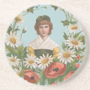 Dessous De Verre En Grès Carte de la Saint-Valentin allemande rétro kitsch,