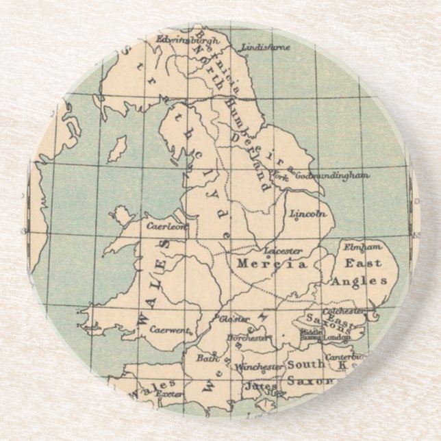 Dessous De Verre En Grès Carte de la vieille Angleterre (Devant)