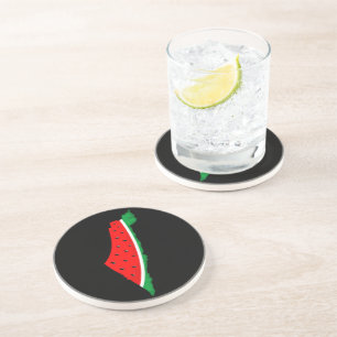 Dessous De Verre En Grès Carte de Palestine Watermelon Symbole de la libert