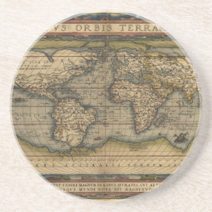 Dessous De Verre En Grès Carte du monde Vintage Atlas Conception historique