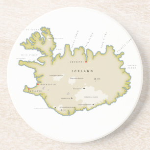 Dessous De Verre En Grès Carte illustrée de Islande Trivet