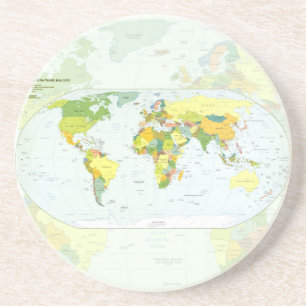 Dessous De Verre En Grès Carte mondiale Globe Pays Atlas
