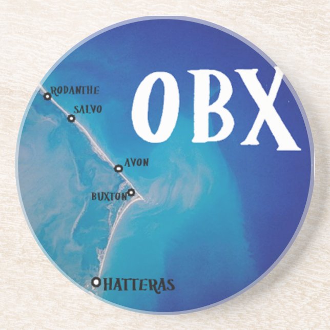 Dessous De Verre En Grès Carte OBX Sud (Devant)