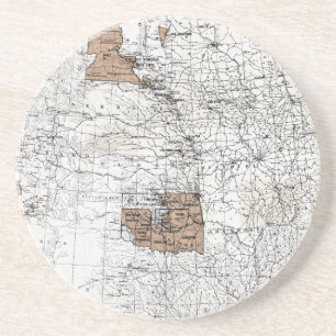 DESSOUS DE VERRE EN GRÈS CARTE : RÉSERVATIONS, 1888