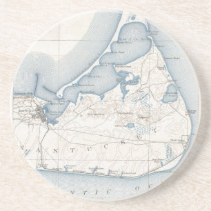 Dessous De Verre En Grès Carte Vintage de Nantucket (1919)