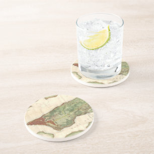 Dessous De Verre En Grès Carte vintage de New York City (1878)