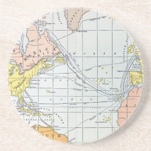 DESSOUS DE VERRE EN GRÈS CARTE : VOYAGES ATLANTIQUES