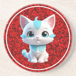 Dessous De Verre En Grès Cartoon Cute Kitten 3D Design-38063