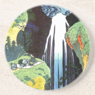 Dessous De Verre En Grès Cascade d'Amida, Hokusai Art japonais