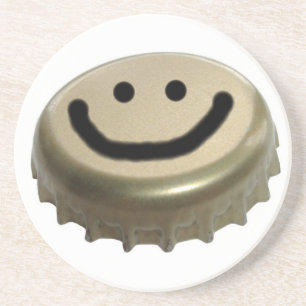 Dessous De Verre En Grès Casquette de bouteille à bière de visage