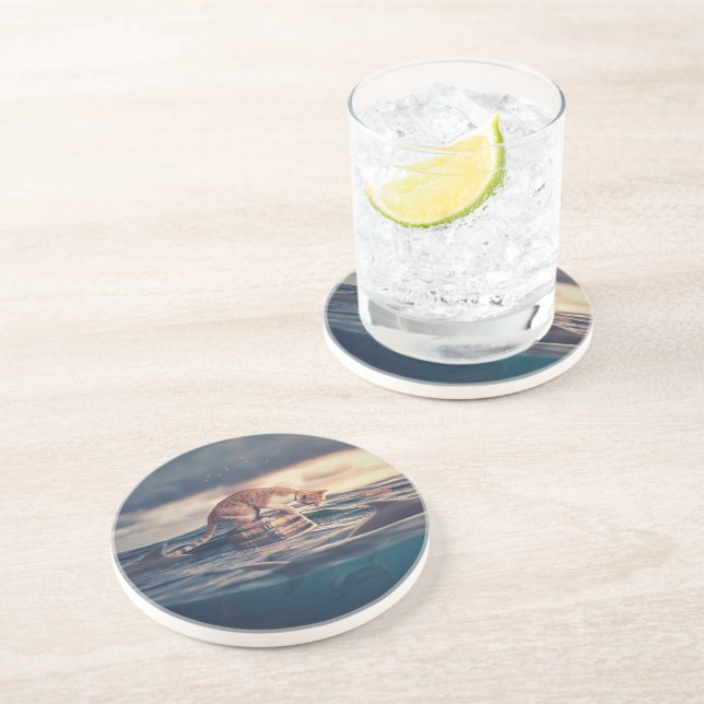 Dessous De Verre En Grès Cat Nap Dream ou cauchemar (Côté)