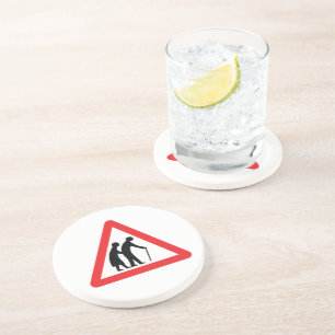 Dessous De Verre En Grès CAUTION Personnes ÂGÉES - VOYAGE UK