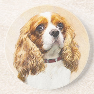 Dessous De Verre En Grès Cavalier King Charles Spaniel Peinture originale