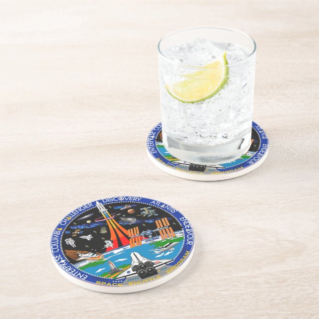 Dessous De Verre En Grès Célébration du programme de navette (Côté)