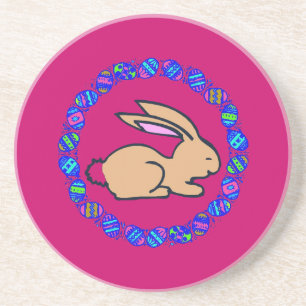 Dessous De Verre En Grès Cercle lapin de Pâques