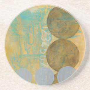 Dessous De Verre En Grès Cercles Brown et gris foncés avec des nombres