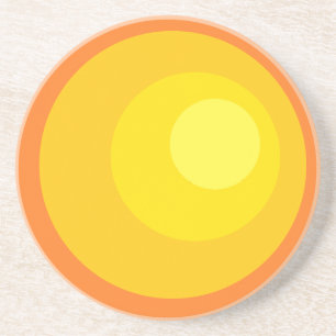 Dessous De Verre En Grès Cercles Orange Rétro
