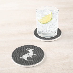 Dessous De Verre En Grès Cerfs communs courants de chrome sur le décor de