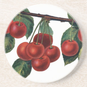 Dessous De Verre En Grès Cerises rouges