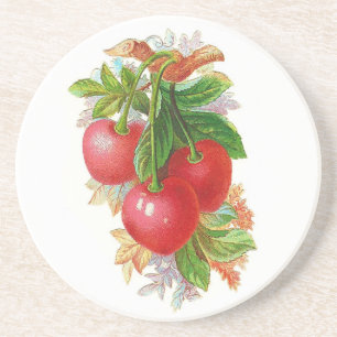 Dessous De Verre En Grès Cerises vintages