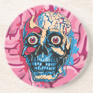 Dessous De Verre En Grès Cerveau de Zombie