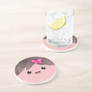 Dessous De Verre En Grès C'est une fille   Révélation de genre de la petite