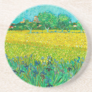 Dessous De Verre En Grès Champ de Van Gogh avec Iris près d'Arles