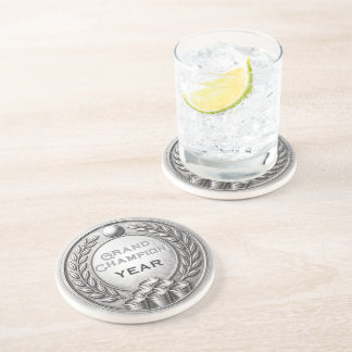 Dessous De Verre En Grès Championnat de Beer Pong avec médaille d'argent